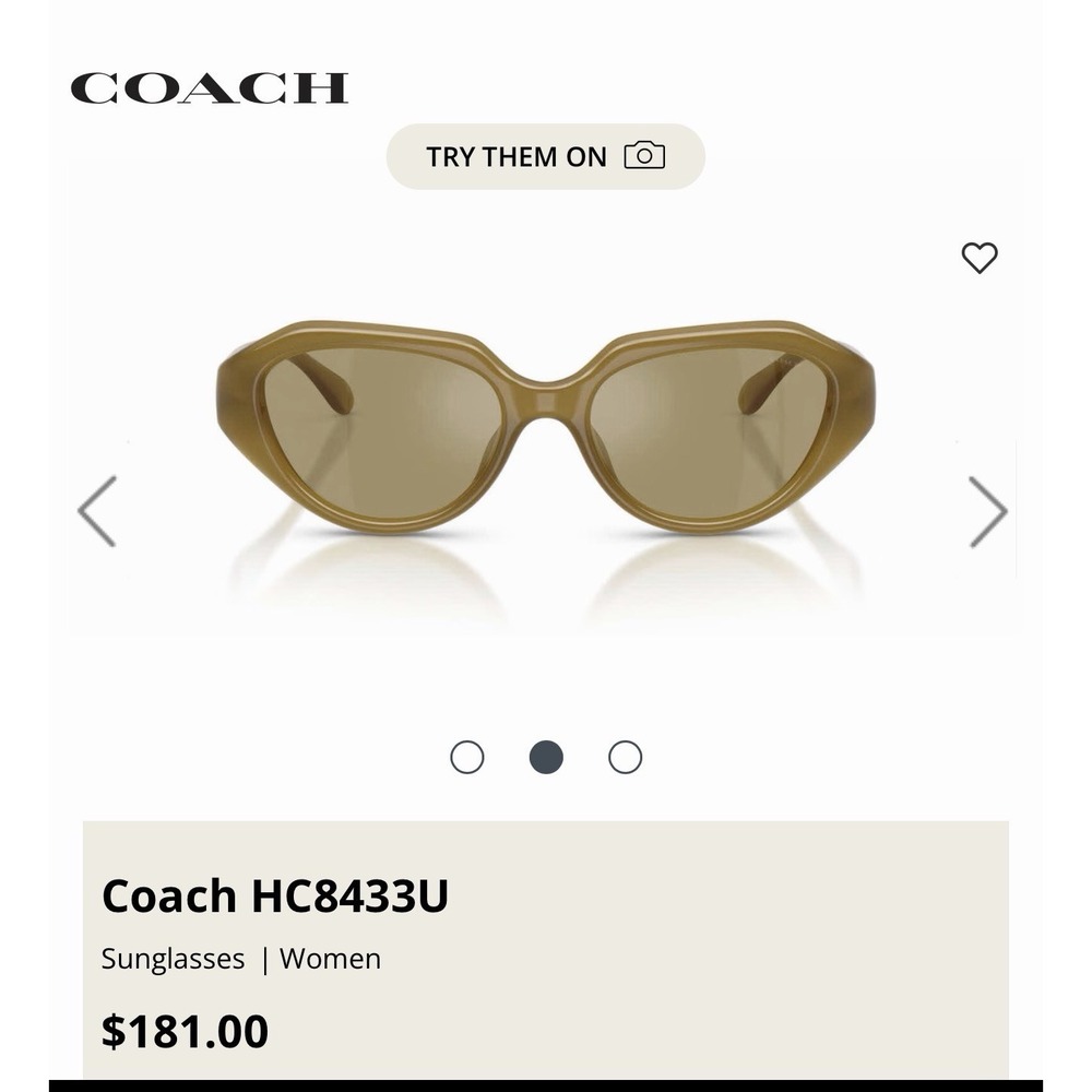 Coach HC8433U Cat Eye Sunglasses Milky Wasabi Green Tinted Lenses UV400 NEW - Picture 2 of 7